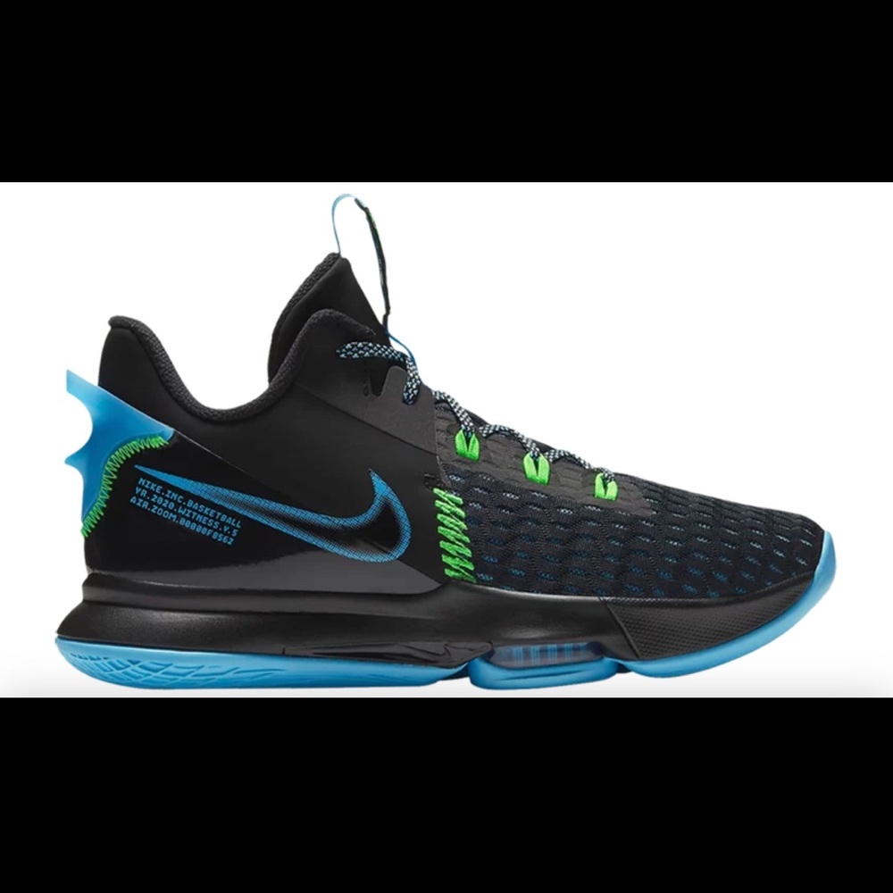 Nike  Mens Lebron witness 5-size12- color black/green